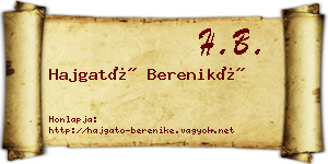 Hajgató Bereniké névjegykártya